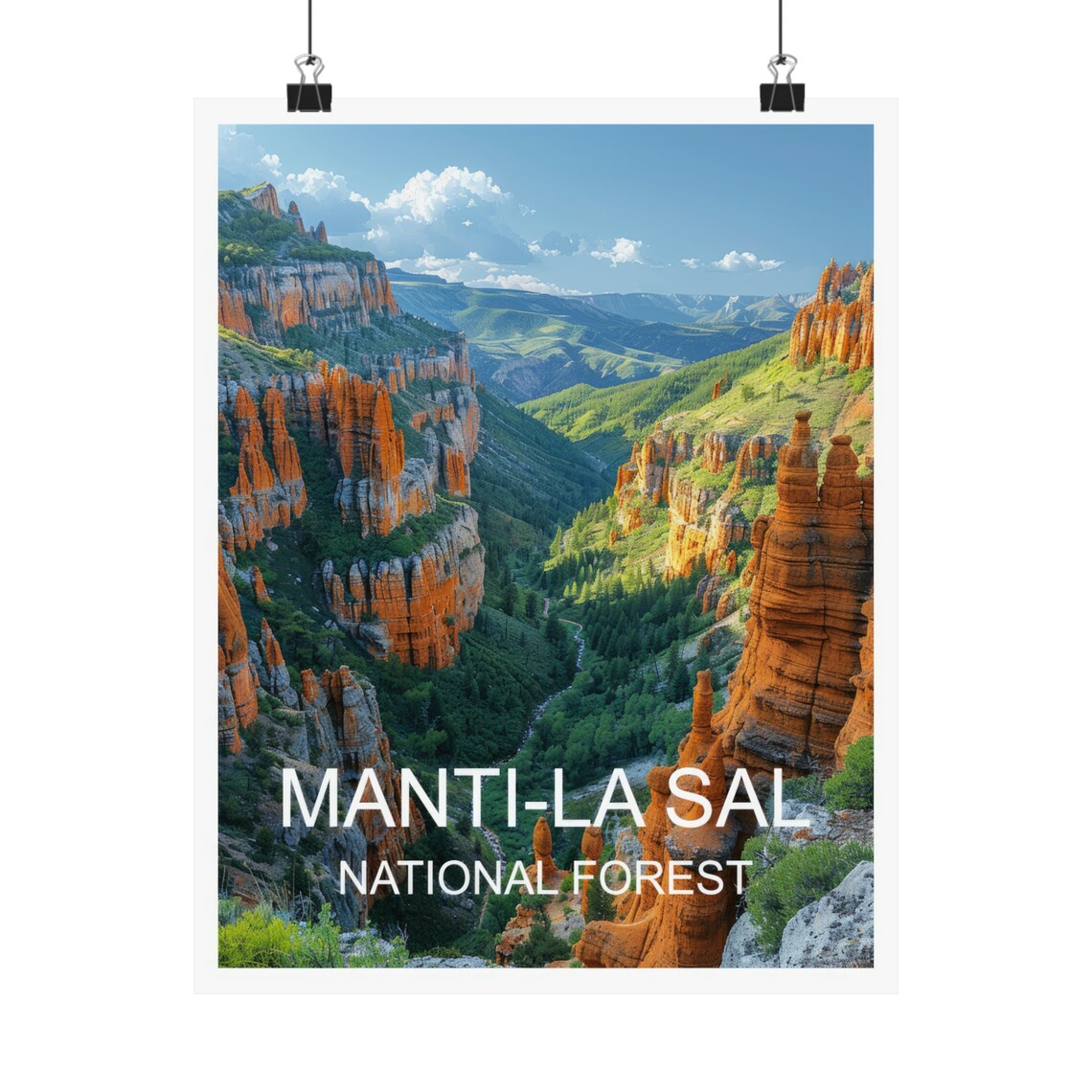 Manti La Sal National Forest Red Rock Canyon Hoodoos Valley Poster - Image 4