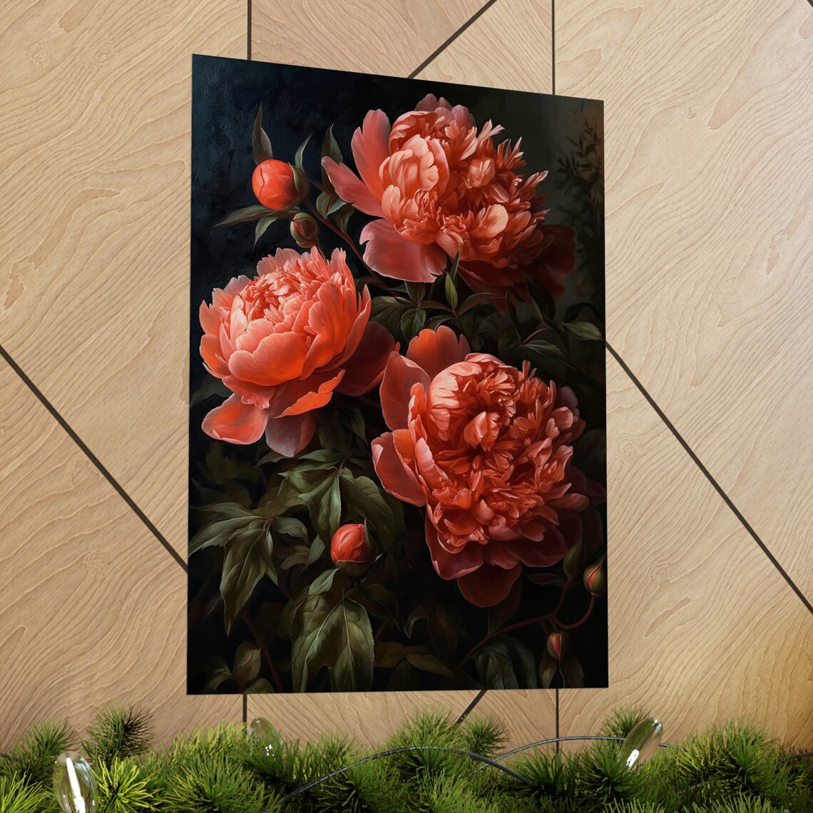 Coral Peony Flower Art Print Flower Painting Flower Dcor Floral Art Print Floral Wall Art Painting Floral Artwork Botanical Print - Image 2