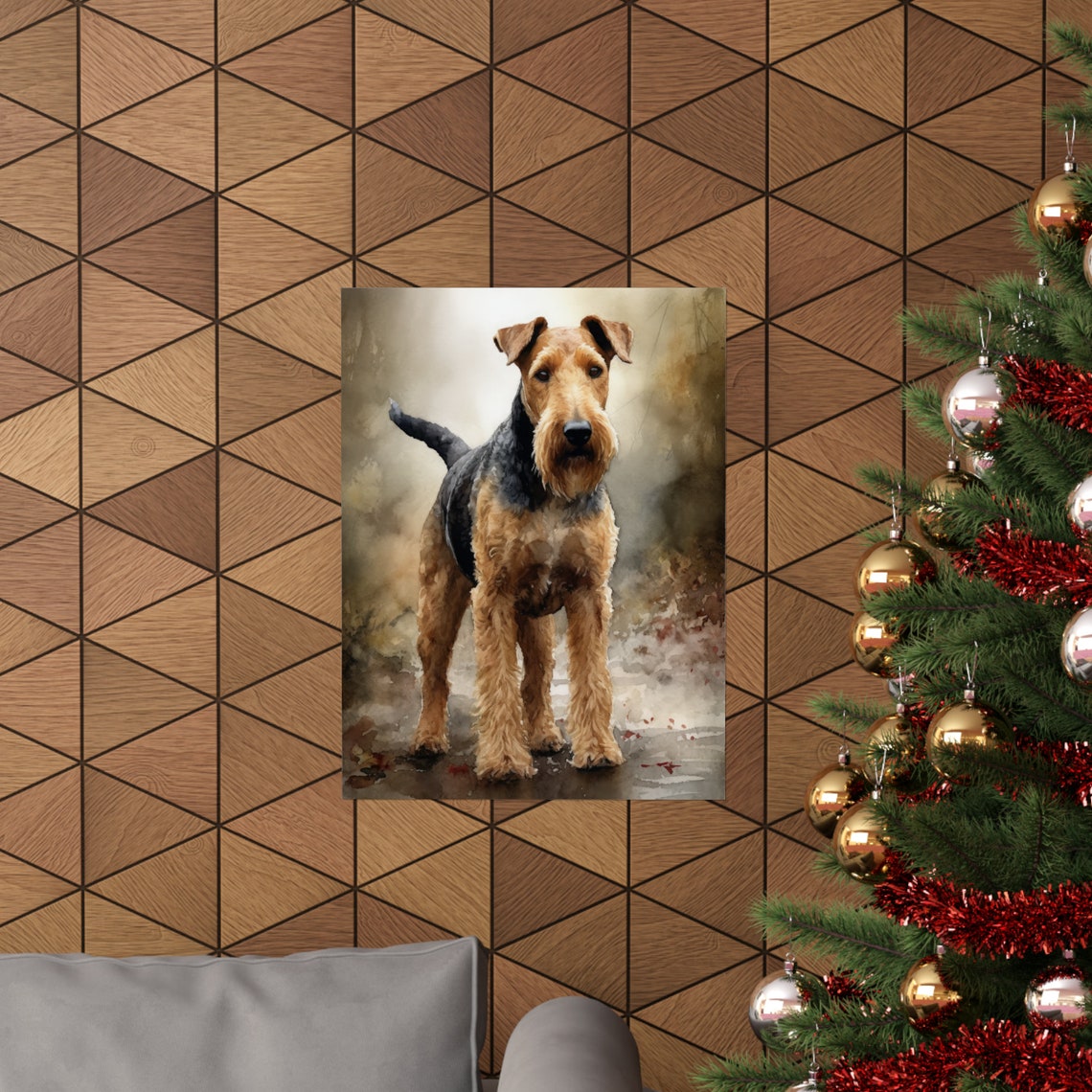 Airedale Terrier Dog Art Print Dog Wall Art Animal Art Print Animal Art Poster Dog Lover Gift Colorful Animal Wall Art Cool Dog Art - Image 3