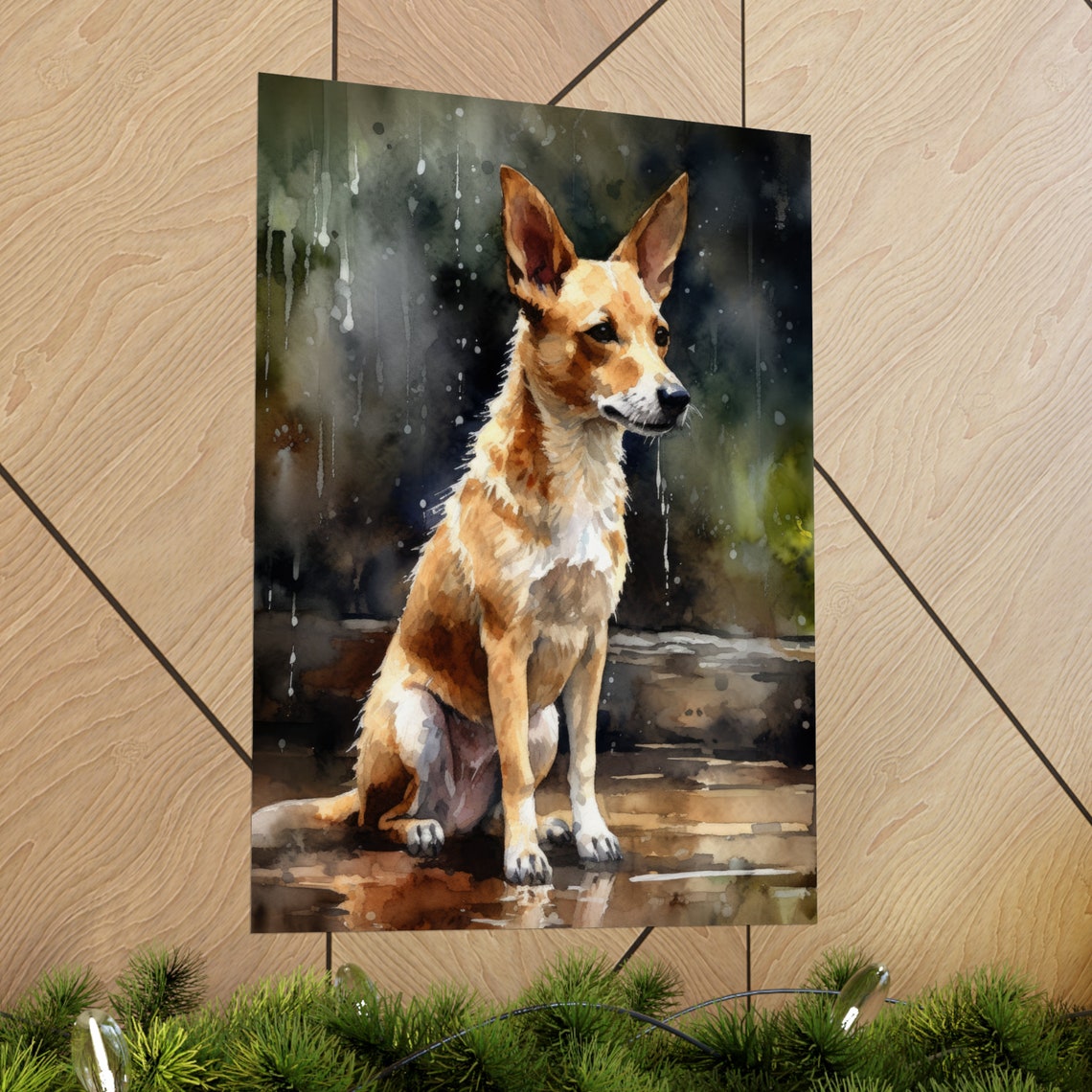 Portuguese Podengo Dog Art Print Dog Wall Art Animal Art Print Animal Art Poster Dog Lover Gift Colorful Animal Wall Art Cool Dog Art - Image 2