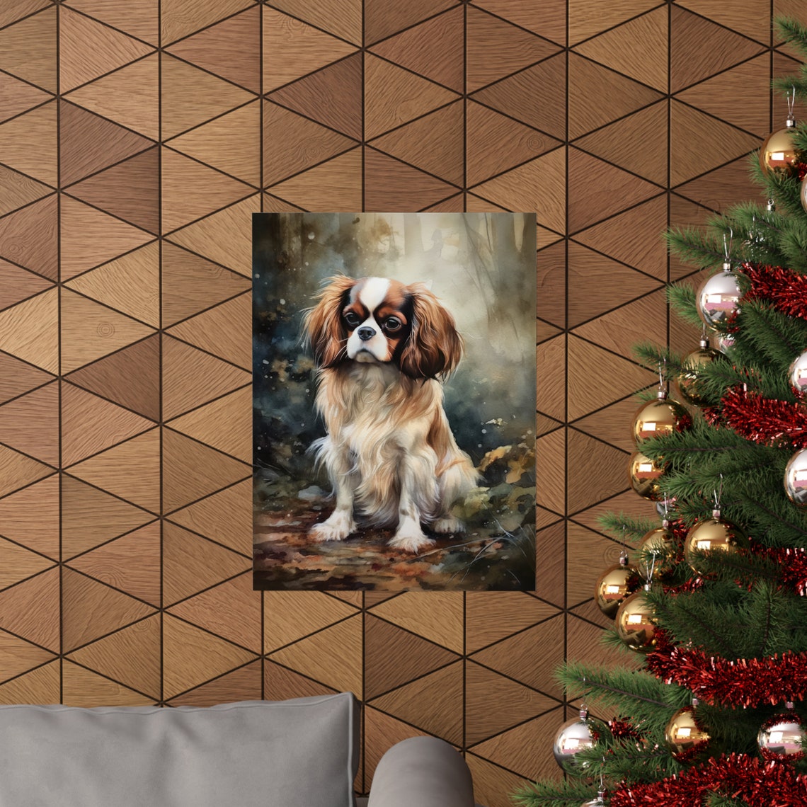 English Toy Spaniel Dog Art Print Dog Wall Art Animal Art Print Animal Art Poster Dog Lover Gift Colorful Animal Wall Art Cool Dog Art - Image 3