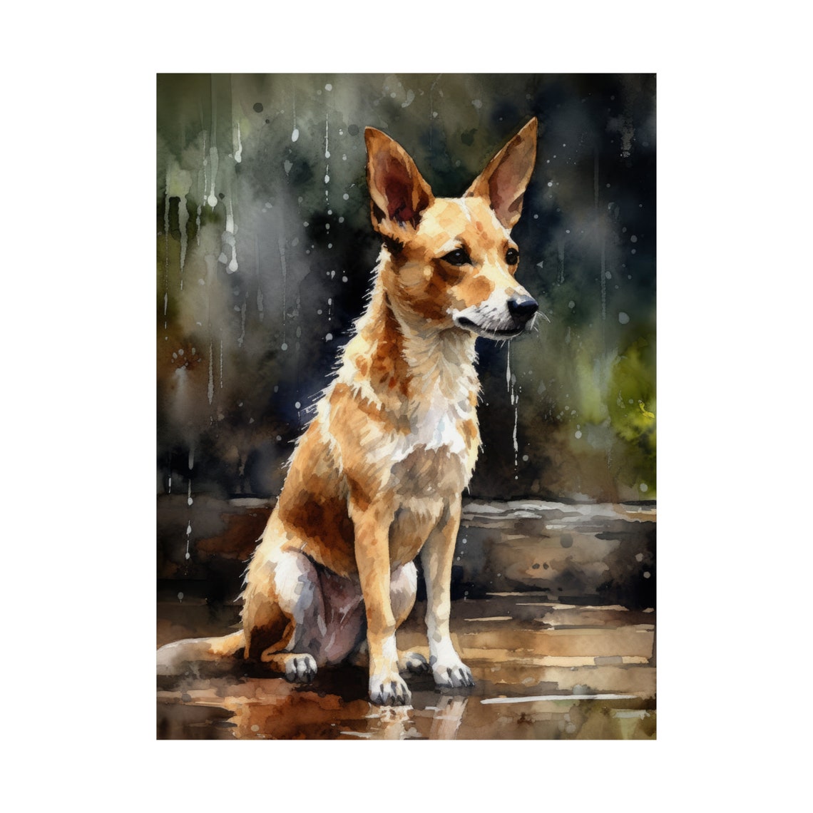Portuguese Podengo Dog Art Print Dog Wall Art Animal Art Print Animal Art Poster Dog Lover Gift Colorful Animal Wall Art Cool Dog Art - Image 4