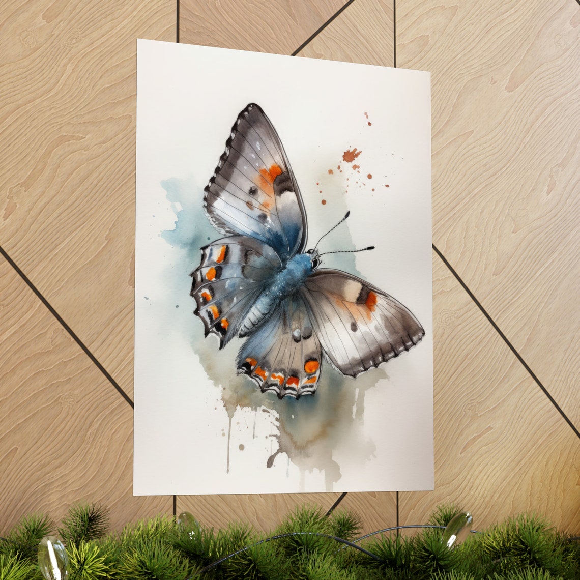 Gray Hairstreak Butterfly Art Print Butterfly Home Dcor Watercolor Butterfly Painting Insect Wall Art Nature Lover Butterflies Artwork - Image 2