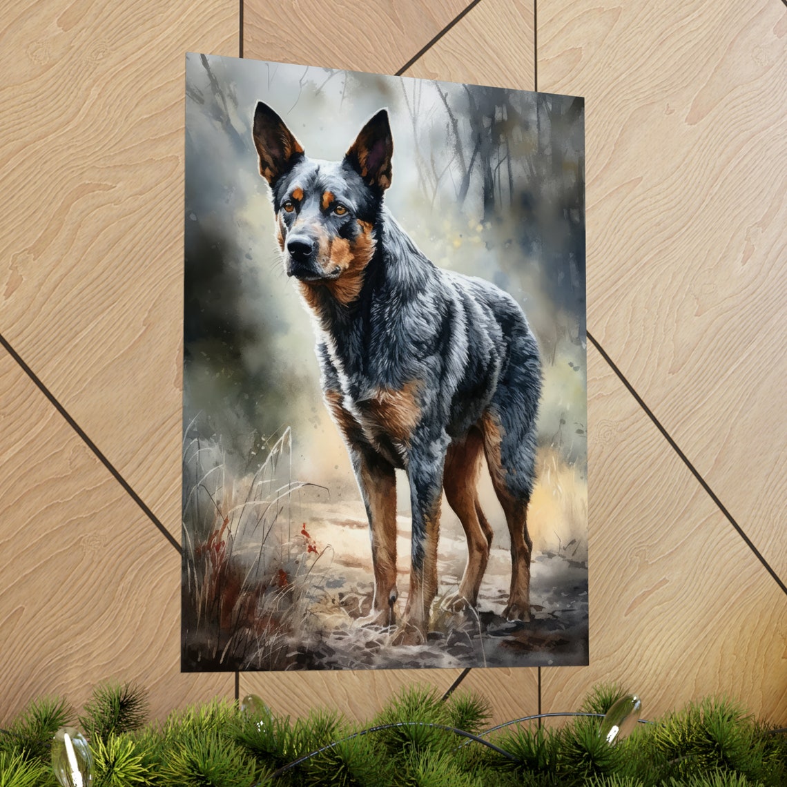 Australian Cattle Dog Art Print Dog Wall Art Animal Art Print Animal Art Poster Dog Lover Gift Colorful Animal Wall Art Cool Dog Art - Image 2