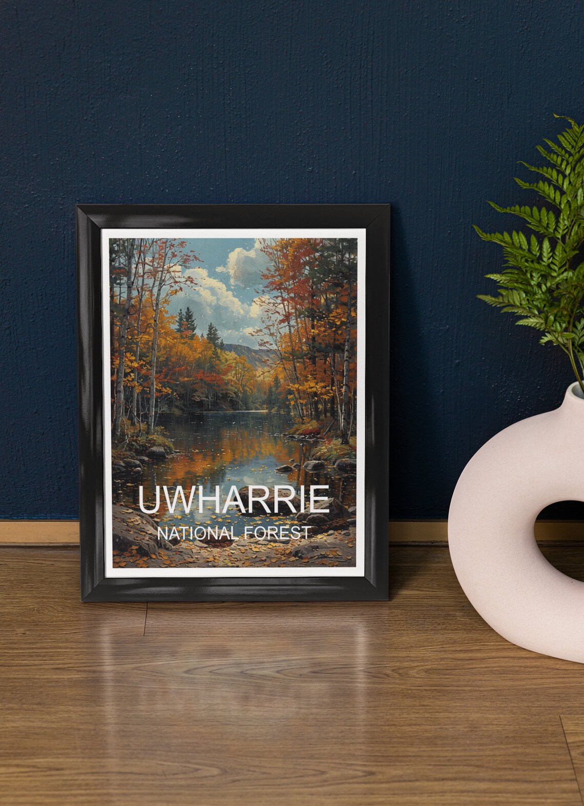 Uwharrie National Forest Autumn Stream Golden Foliage Scenic Poster