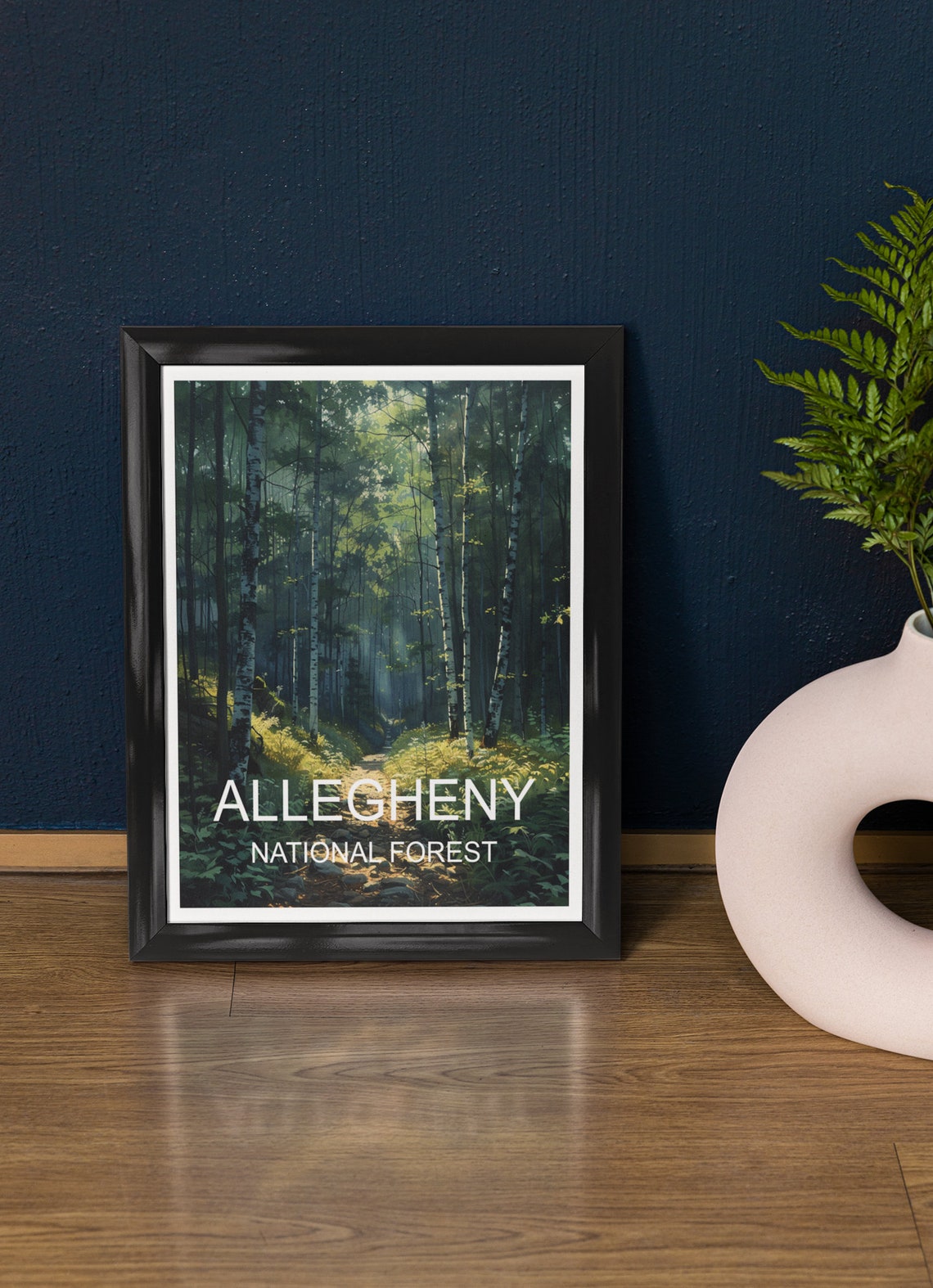 Allegheny National Forest Birch Trail Sunbeam Woodland Travel Poster