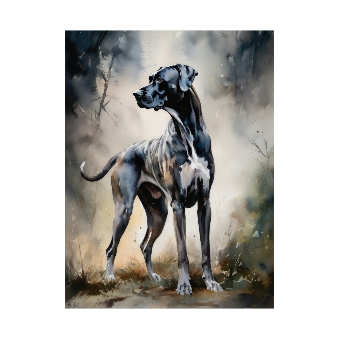 Great Dane Dog Art Print Dog Wall Art Animal Art Print Animal Art Poster Dog Lover Gift Colorful Animal Wall Art Cool Dog Art - Image 4
