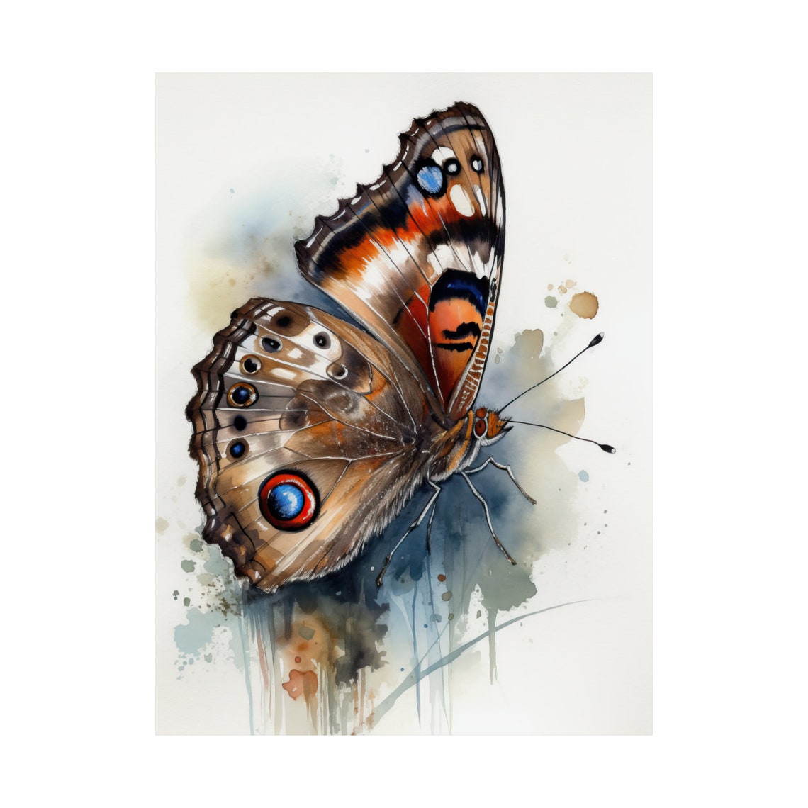 Common Buckeye Butterfly Art Print Butterfly Home Dcor Watercolor Butterfly Painting Insect Wall Art Nature Lover Butterflies Artwork - Image 4