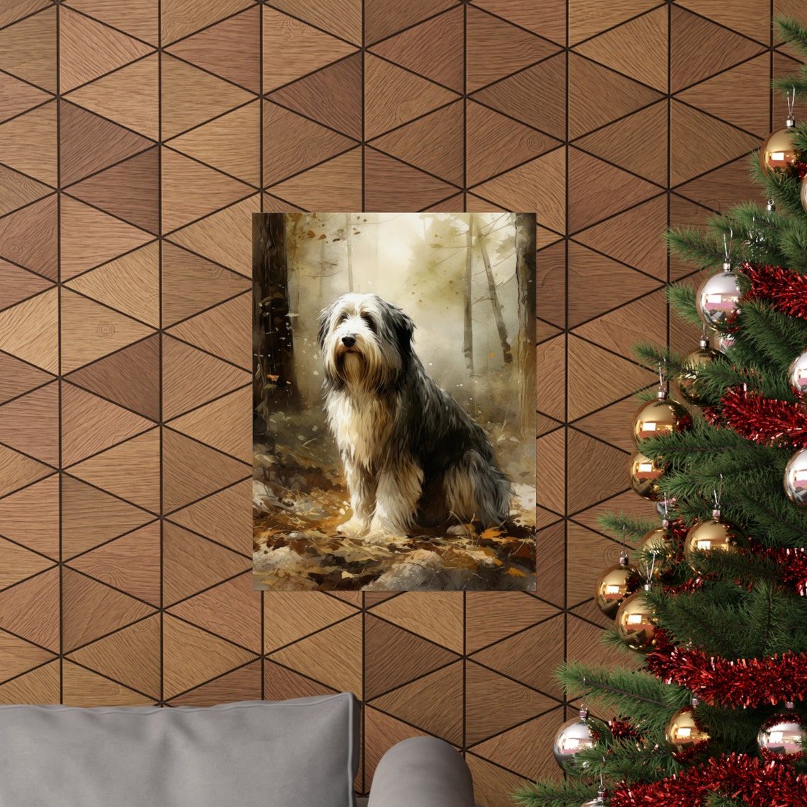 Bearded Collie Dog Art Print Dog Wall Art Animal Art Print Animal Art Poster Dog Lover Gift Colorful Animal Wall Art Cool Dog Art - Image 3