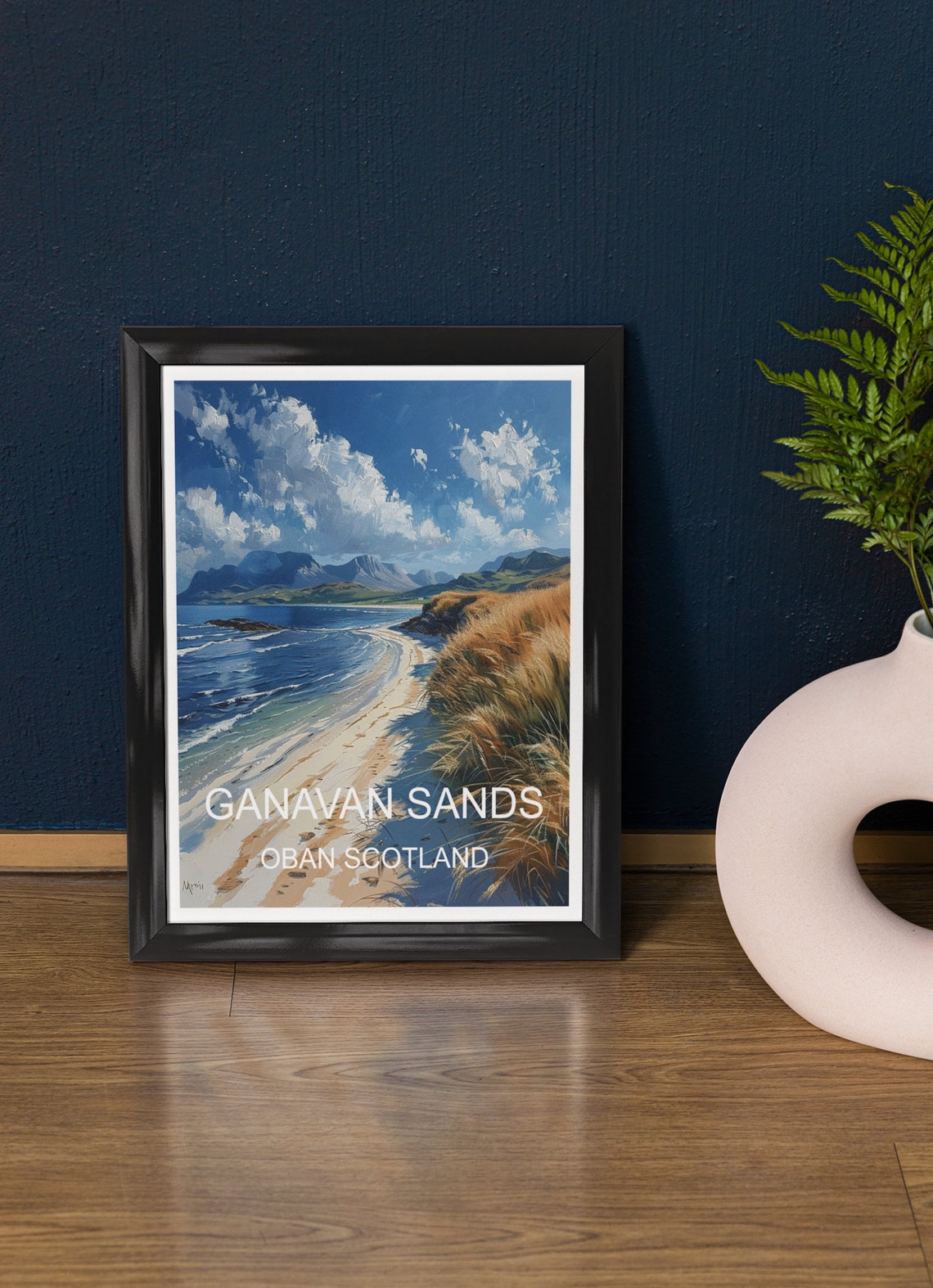 Ganavan Sands Oban Scotland Beach Dunes Coastal Travel Poster