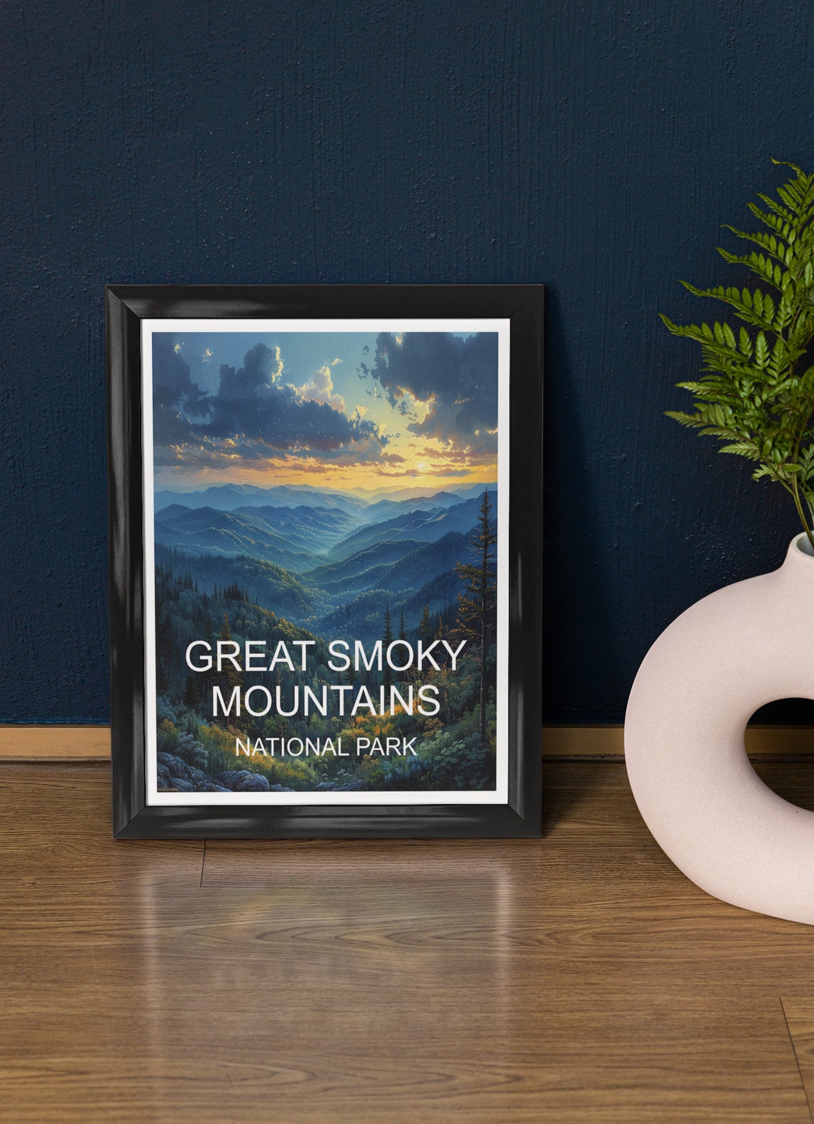 Great Smoky Mountains National Park Sunset Ridge Travel Poster