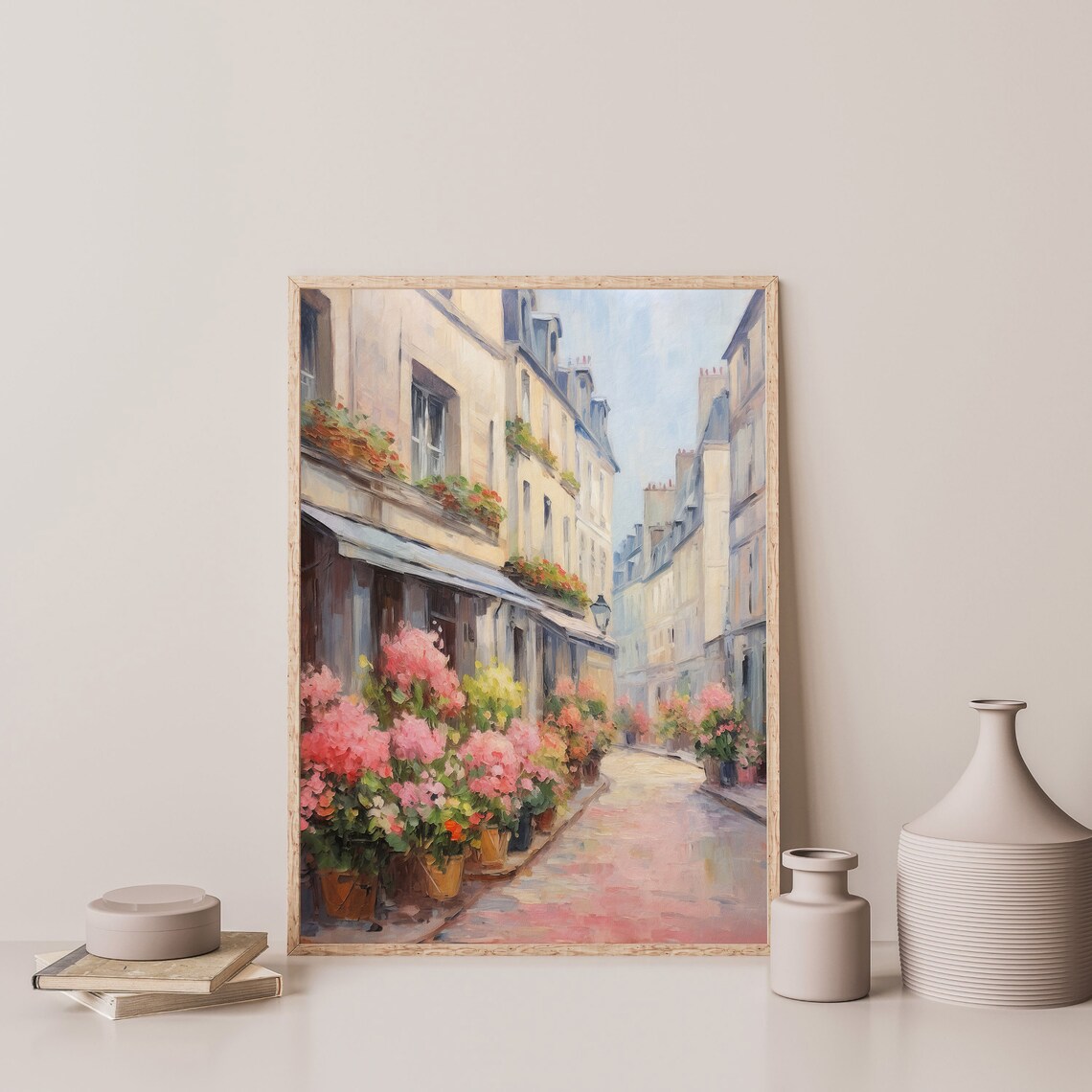 Paris Flowers Vintage Travel Poster, Antique Artwork - Image 3