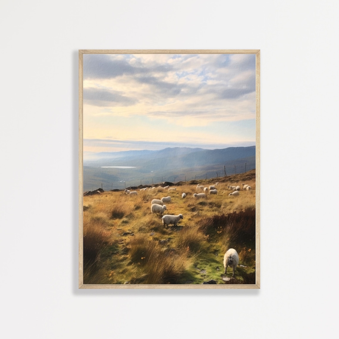 Highland Sheep Vintage Nature Landscape Art Print