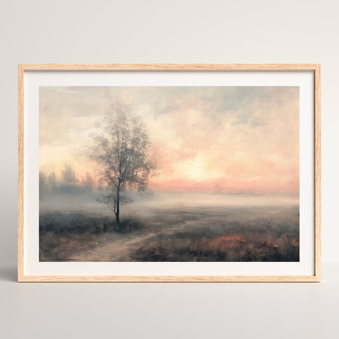 Retro Countryside Field Landscape Wall Art Print - Image 2