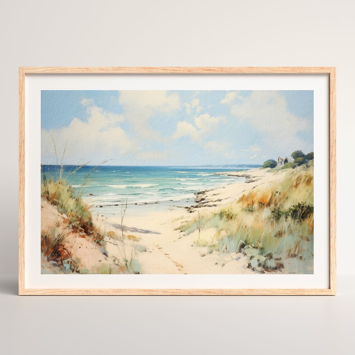 Dunes At The Beach Retro Pastel Coastal Art Print - Image 2