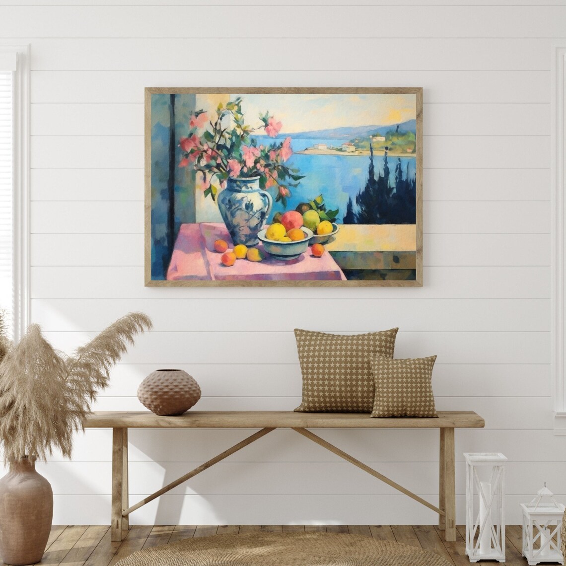 Fruits Flowers By The Sea Retro Still Life Print - Image 3
