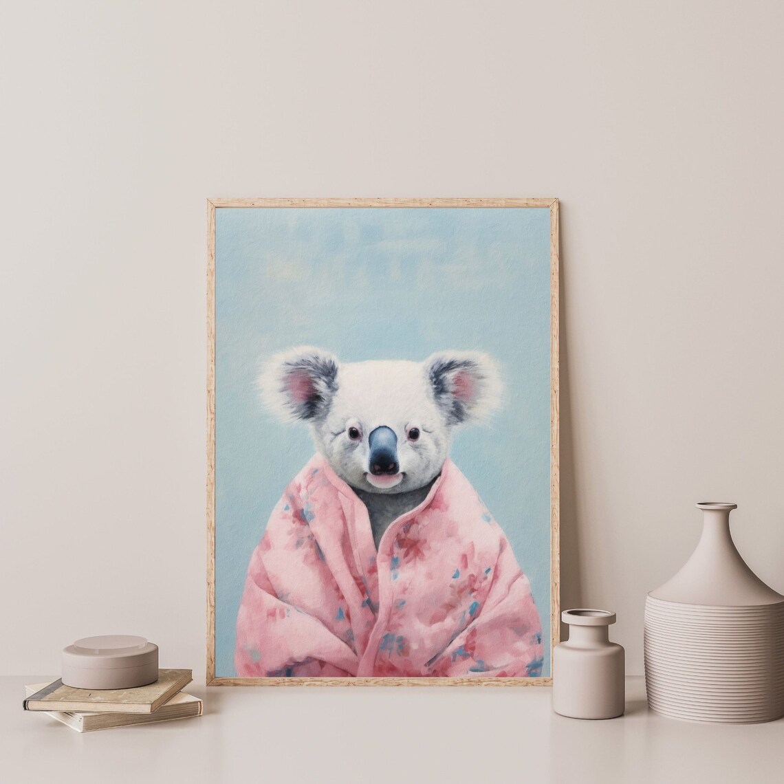 Koala Retro Bathroom Art Print, Cute Pastel Decor - Image 3
