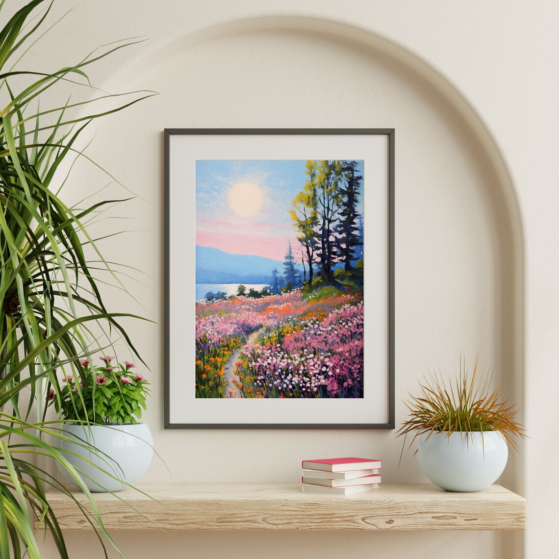 Vintage Country Landscape Art Print, Spring Field - Image 2