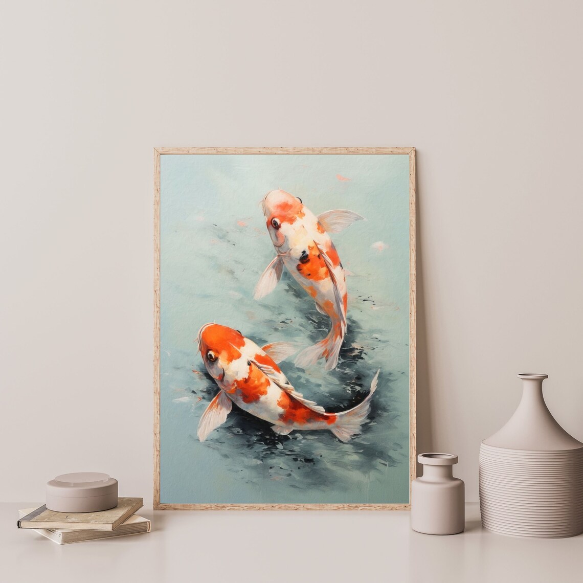 Koi Fish Painting Minimal Kitchen Art Print Modern Japanese Nursery Kids Room Wall Decor P 333 - Image 3