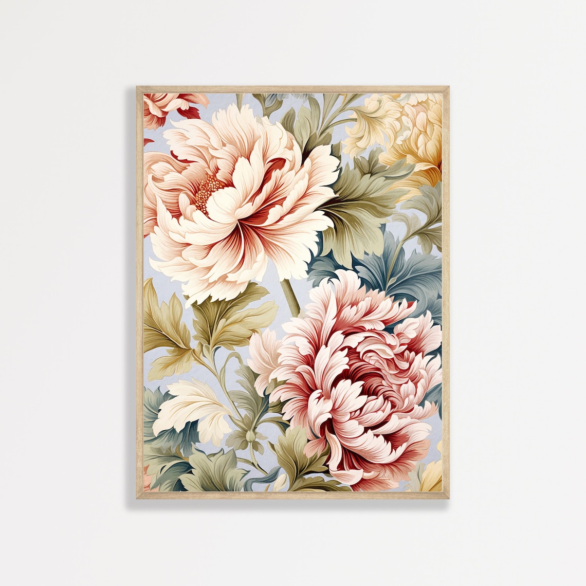 William Morris-Inspired Floral Pattern Art Print