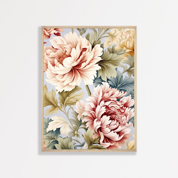William Morris-Inspired Floral Pattern Art Print