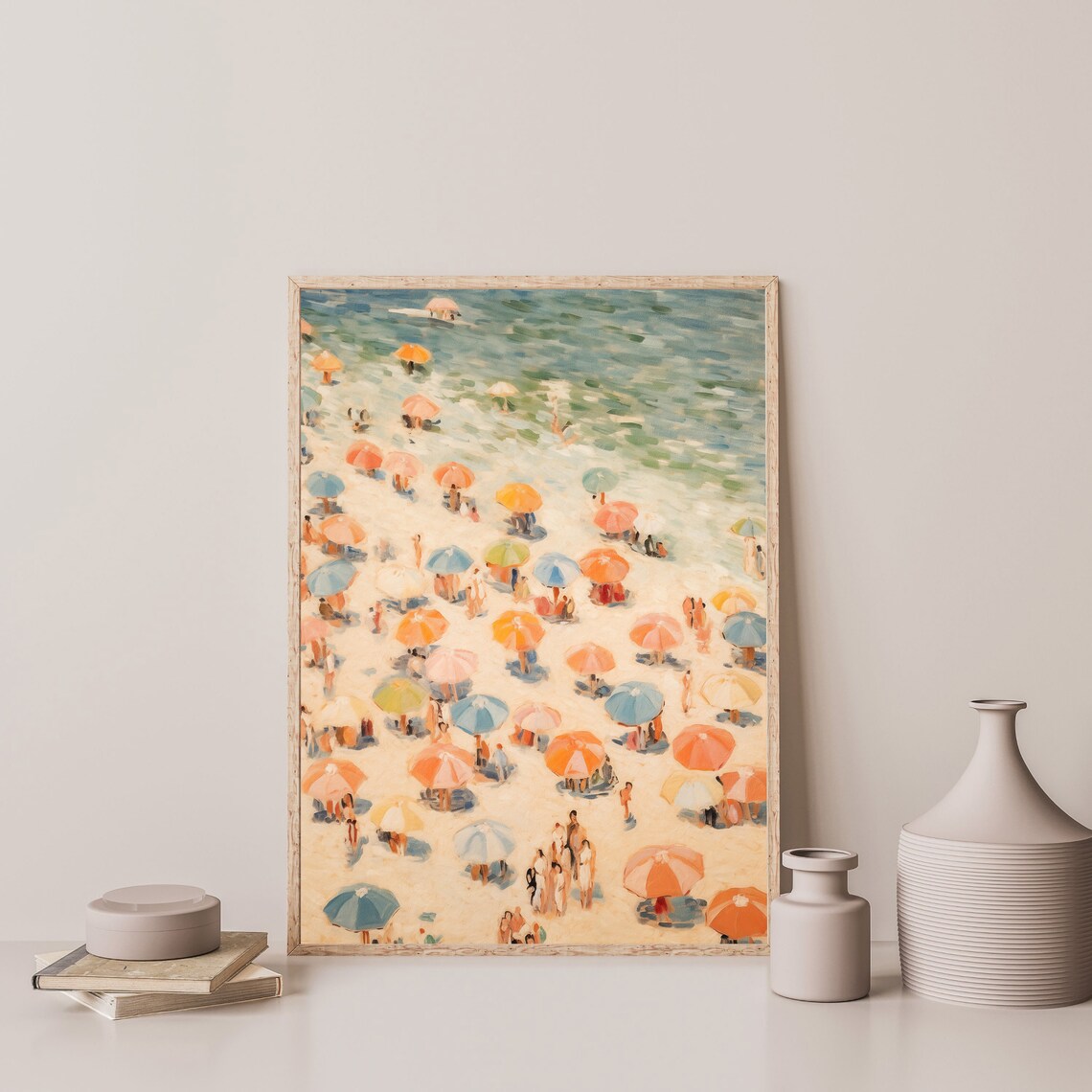 Retro Beach Abstract Wall Art Print, Coastal Minimal - Image 3