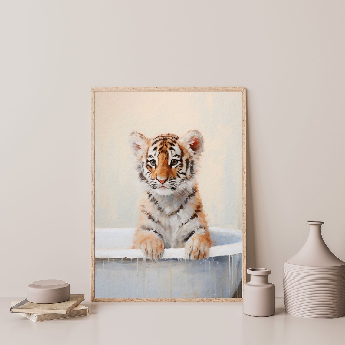 Tiger Retro Nursery Art Print, Vintage Animal Decor - Image 3