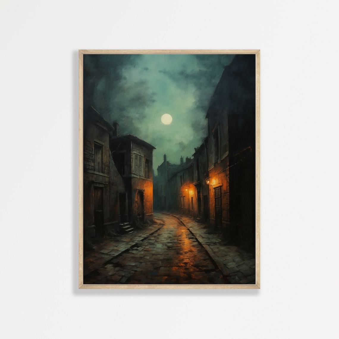 Victorian Night Dark Academia Art Print, Gothic Decor