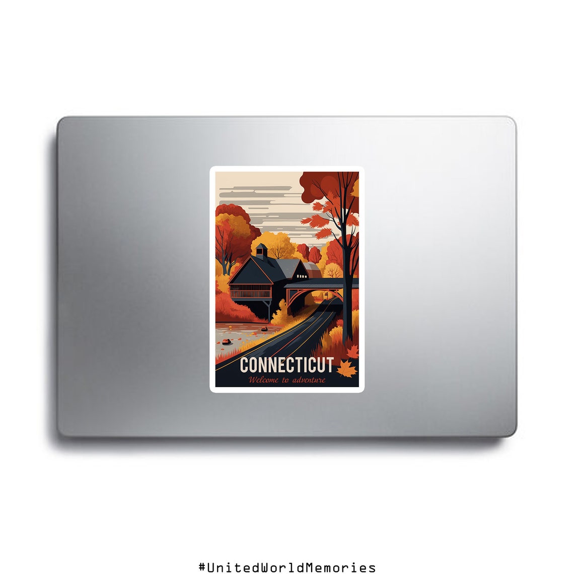 Connecticut Covered Bridge Fall Foliage Welcome Adventure Poster - Image 3