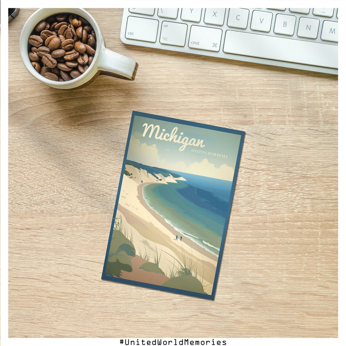 Sleeping Bear Dunes Michigan Vintage Travel Poster - Image 4