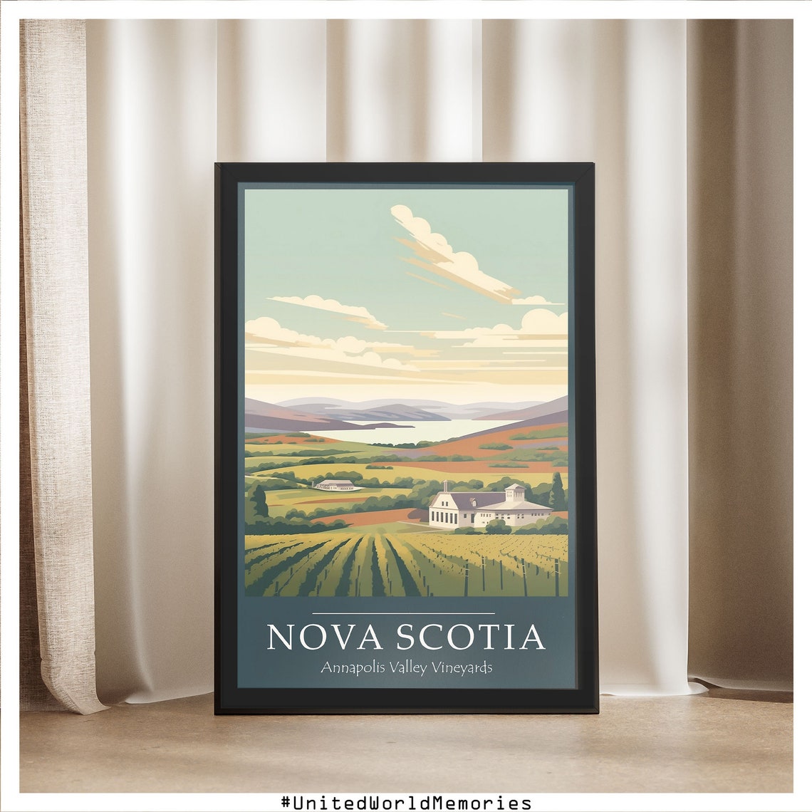 Nova Scotia Annapolis Valley Vineyard Hills Winery Sunset Poster - Image 5