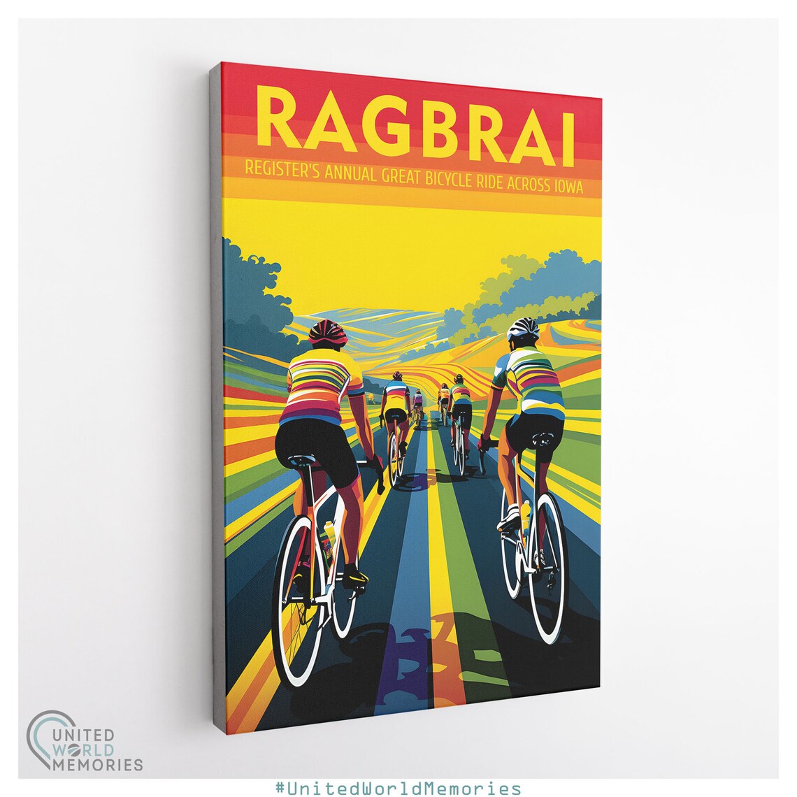 Ragbrai Vintage Retro Cycling Poster, Iowa USA - Image 3