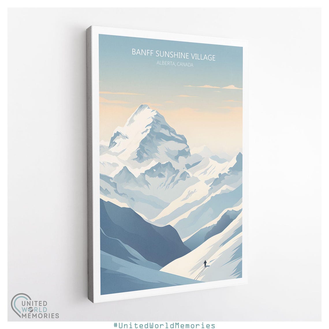 Banff Sunshine Village Alpine Peak Minimalist Snowy Mountain Poster - Image 3