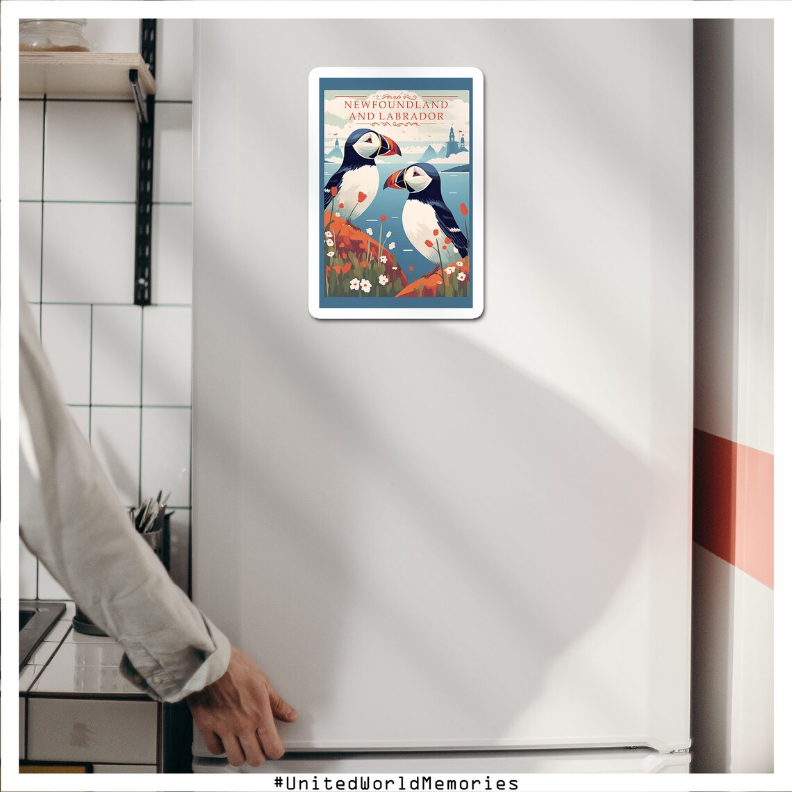 Newfoundland And Labrador Puffins Travel Poster Art Print - Image 4