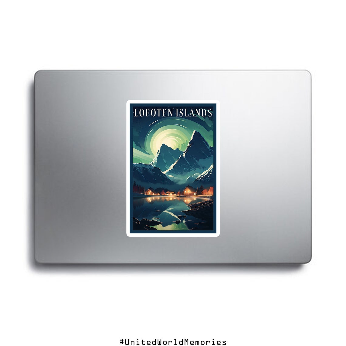 Lofoten Islands Poster Northern Lights Poster Norway Travel Poster Lofoten Wall Art Lofoten Gifts Norway Vintage Poster Lofoten Print - Image 2