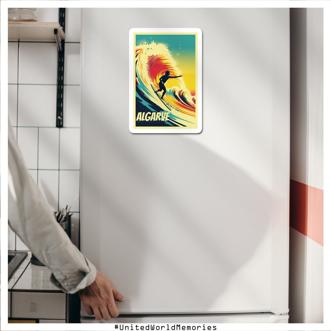 Algarve Surfing Paradise Retro Portugal Wave Riding Travel Poster - Image 4