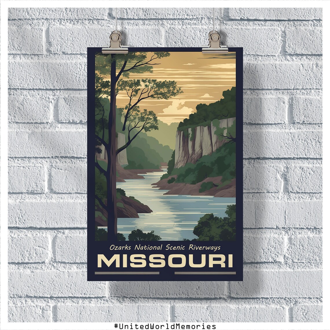 Missouri Ozarks Vintage Travel Poster