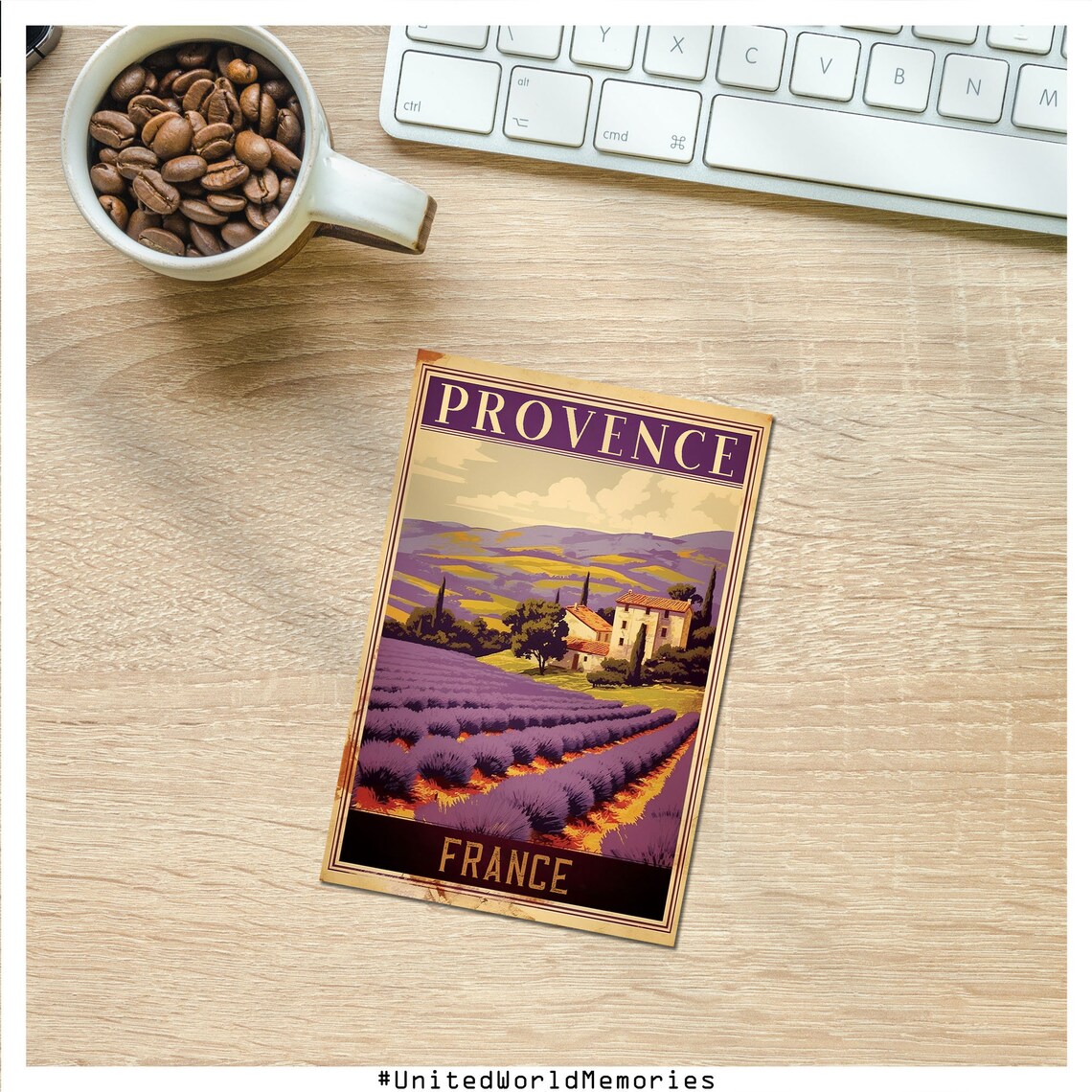 Provence France Vintage Lavender Fields Farmhouse Travel Poster - Image 3