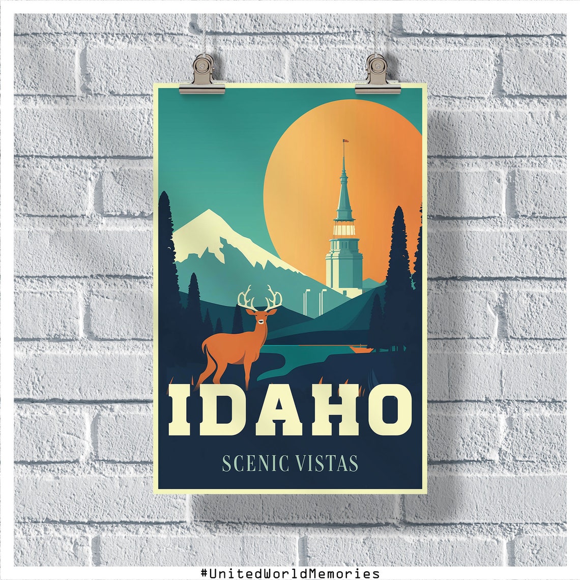 Idaho Travel Poster Idaho Poster Idaho Vintage Poster Wall Decor Idaho Print Idaho Retro Poster Idaho Wall Art Idaho Adventure Poster