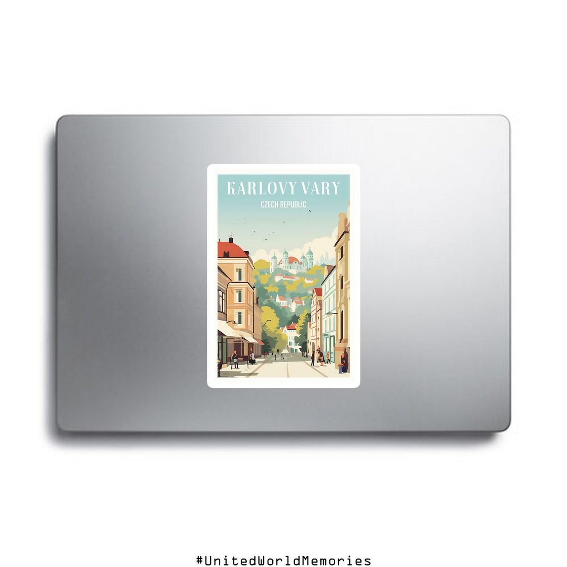 Karlovy Vary Czech Republic Church Spires Old Street Travel Poster - Image 2