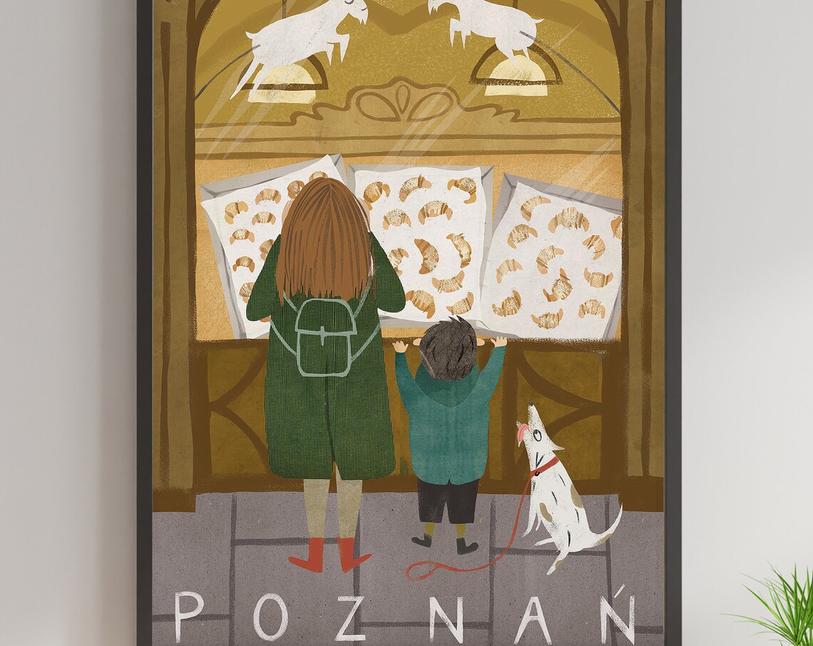 Pozna Poland Retro Travel Poster, Wall Decoration
