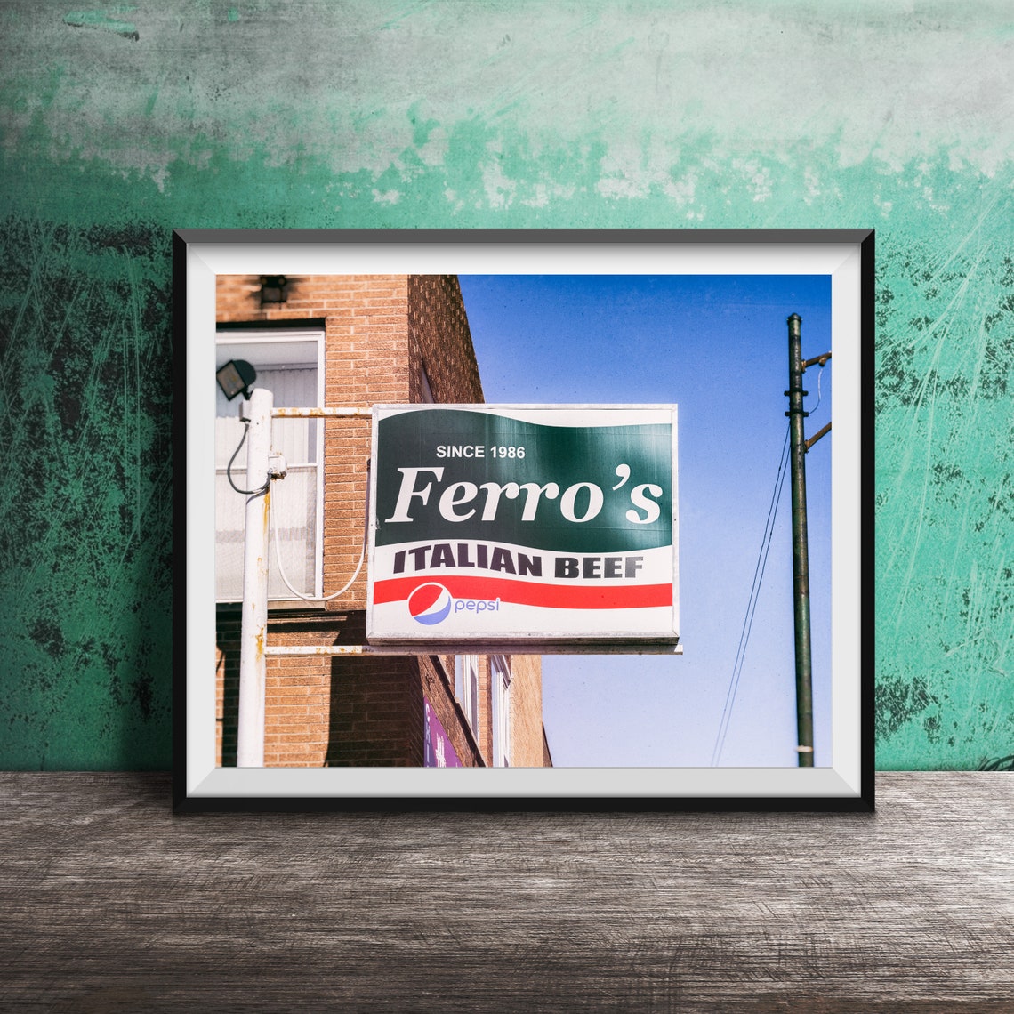Ferro's Italian Beef Since 1986 Chicago Restaurant Sign Photo Poster
