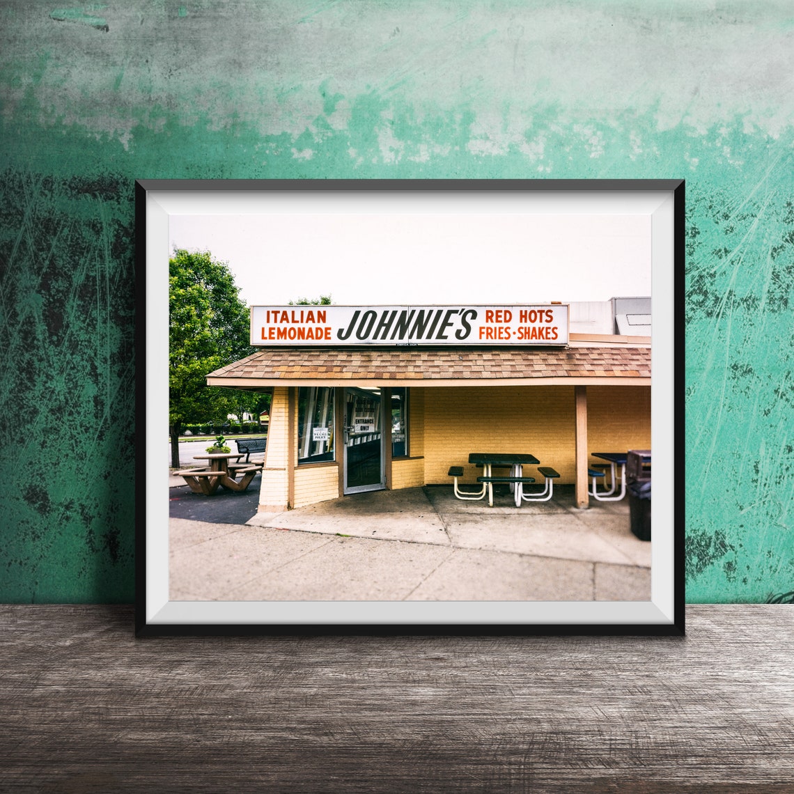 Johnnies Italian Lemonade Red Hots Stand Elmwood Park Eats Poster