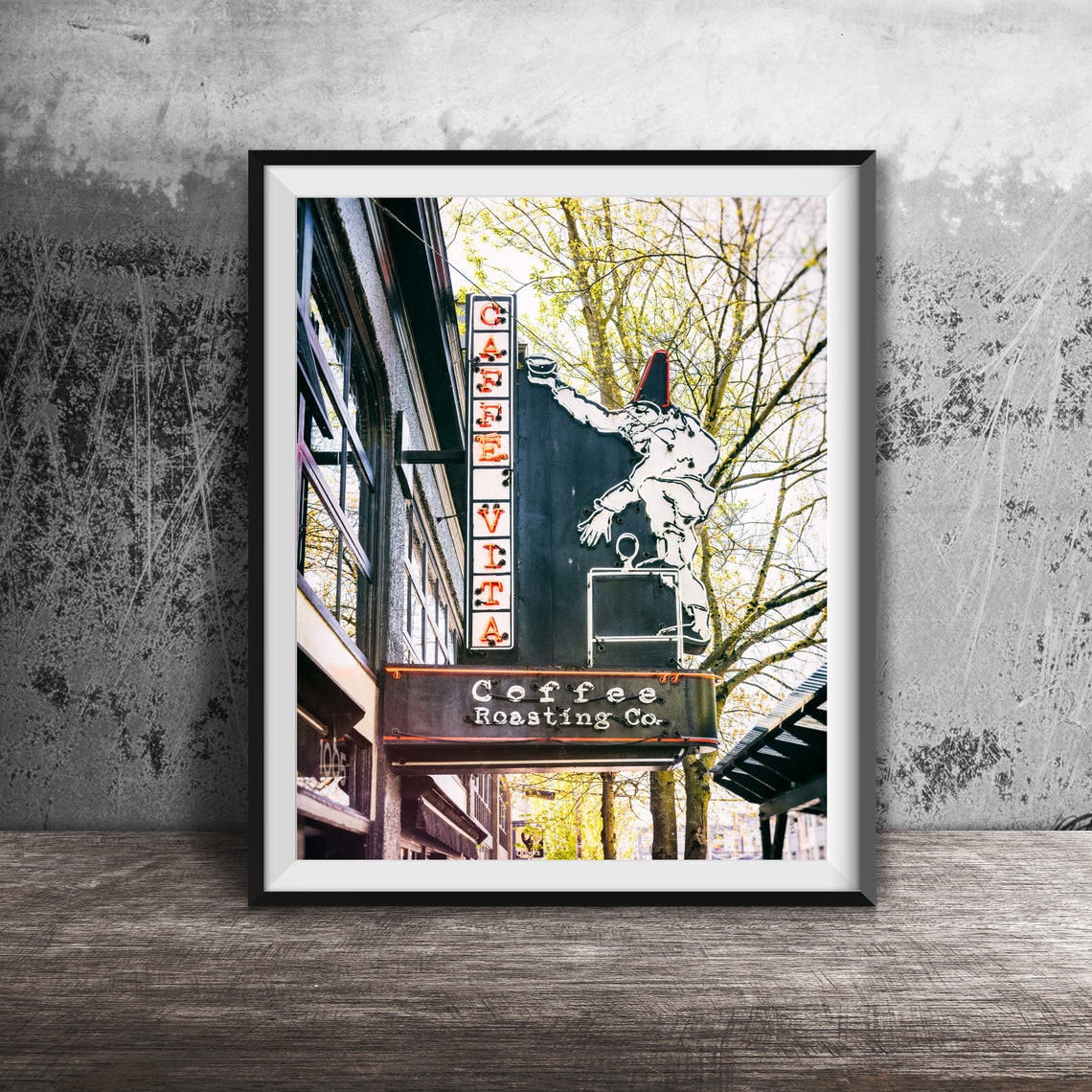 Caffe Vita Coffee Roasting Co Vintage Sign Photography Poster