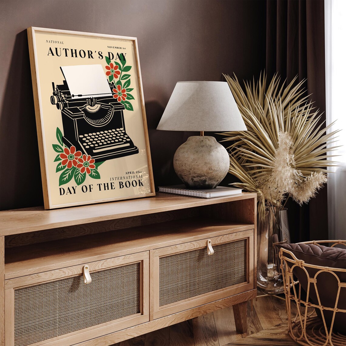 National Author's Day Typewriter International Day of the Book Poster - Image 2