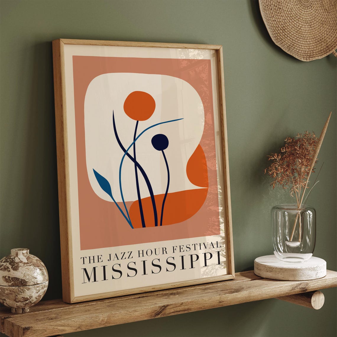 Jazz Hour Festival Mississippi Poster Retro Vintage Music Event Wall Art Print Blues Jazz Lover Gift Mississippi Music Festival Wall Art - Image 3