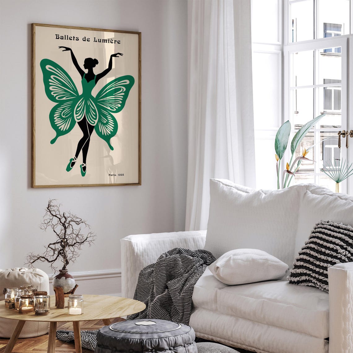 Ballets de Lumière Paris 1992 Poster with Green Butterfly Dancer - Image 5