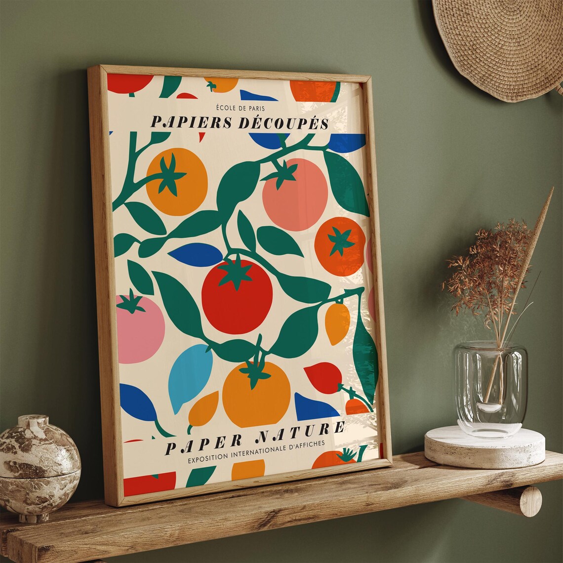 Papiers Decoupes Paper Nature Tomato Kitchen French Produce Poster