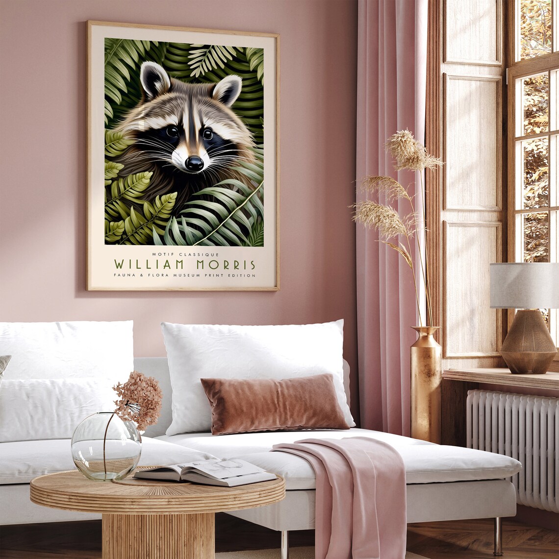 William Morris Motif Classique Raccoon Ferns Wildlife Art Poster - Image 5