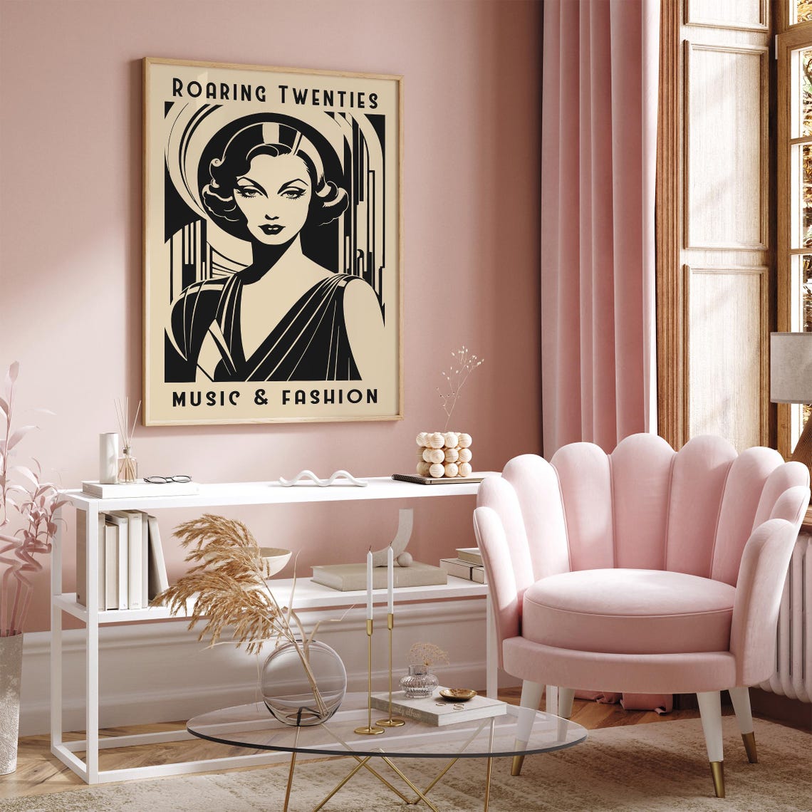 Roaring Twenties French Music Fashion Poster Vintage Art Deco Exhibitionwall Art 1920s Fashion Poster Airbnb Wall Decor - Image 3